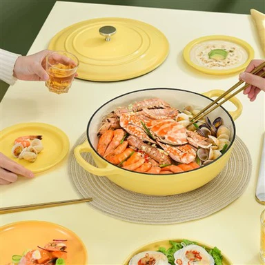 Venda quente panela de ferro fundido esmaltado colorido